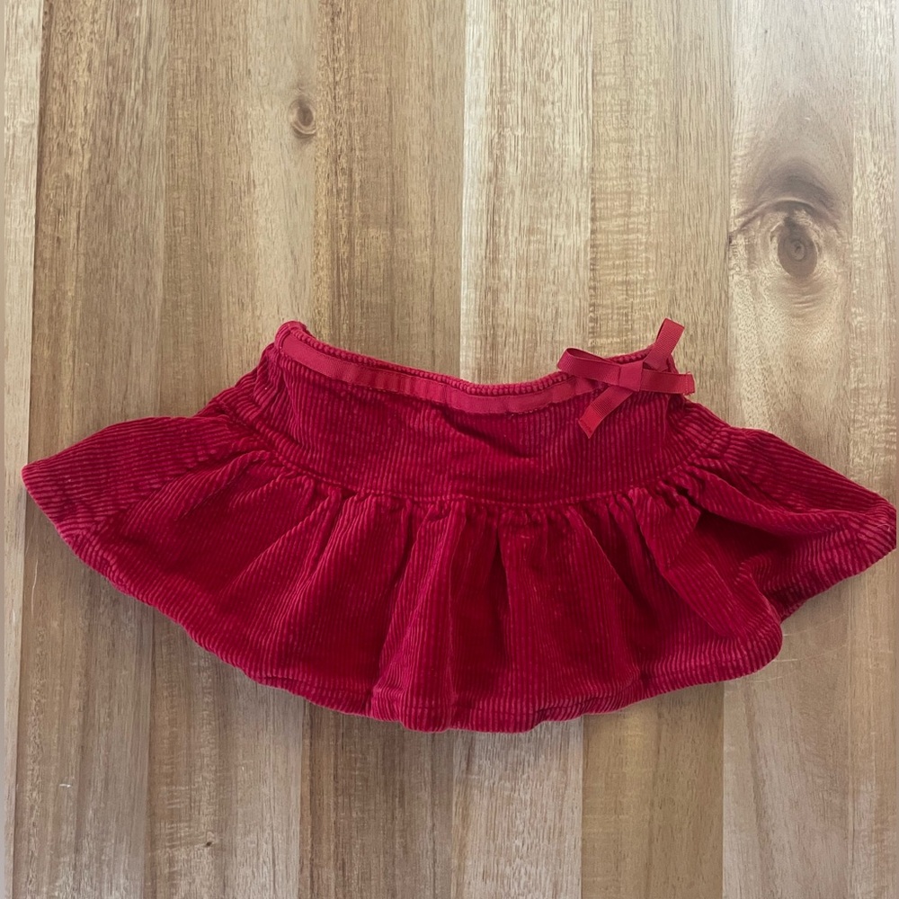 Ralph Lauren Red Corduroy Skirt with Bow, 12m